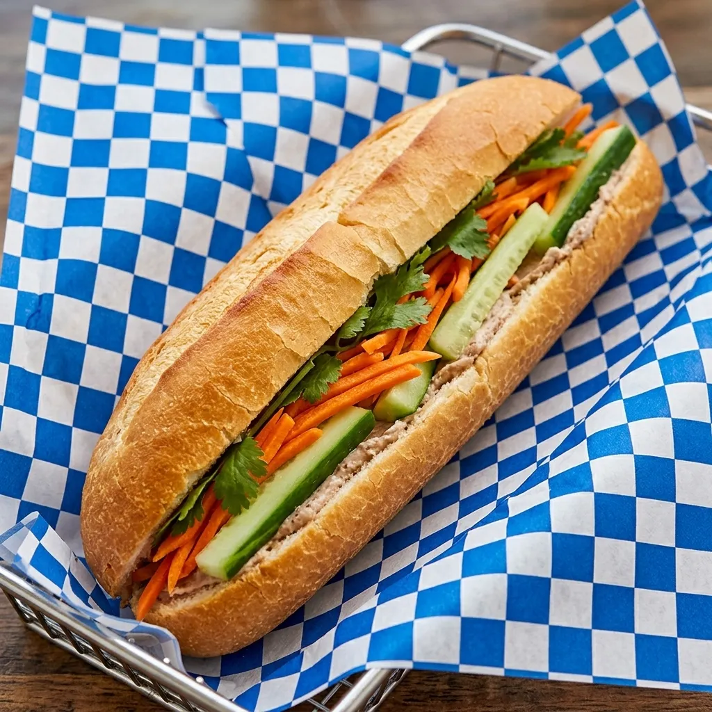 Spicy Sate Chicken banh mi sub at Thai Tai Vietnamese, 17th Avenue Calgary